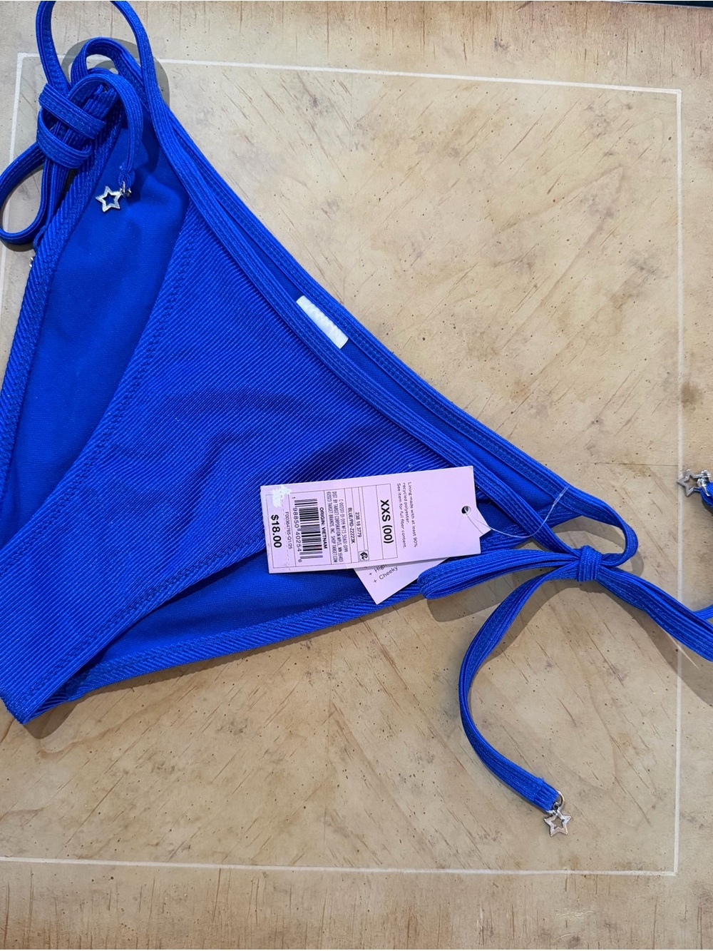 Wild Fable Royal Blue Ribbed Tie-Side Bikini Bottoms